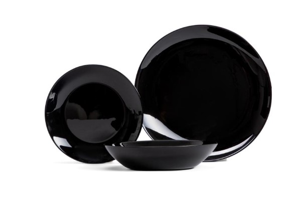 Σερβίτσιο Φαγητού Σετ 18τμχ Stoneware Μαύρο Capri Homla